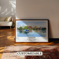 Benutzerdefinierte Cambridge Wandkunst, Massachuse