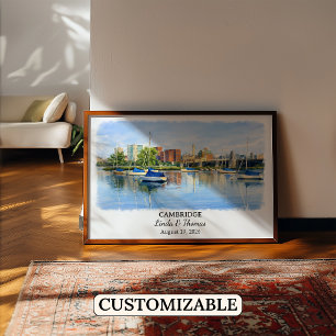 Benutzerdefinierte Cambridge Wandkunst, Massachuse Poster