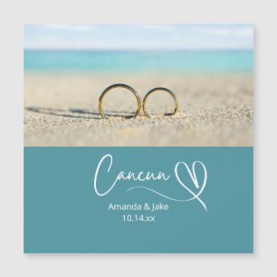 Benutzerdefinierte Cancun-Ziel-Strandhochzeit Magnetkarte