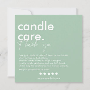 Benutzerdefinierte Candle Care & Dankeschön-Karte  Dankeskarte