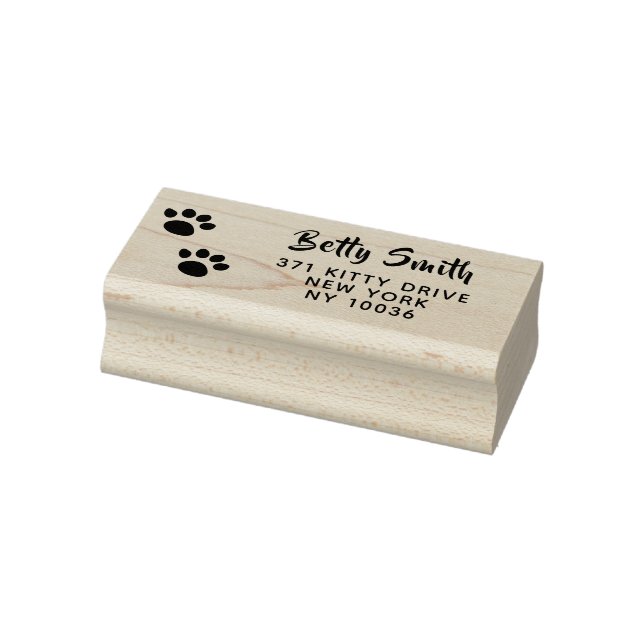 Benutzerdefinierte Cat Paw Print-Rücksendeadresse Gummistempel (Stempel)
