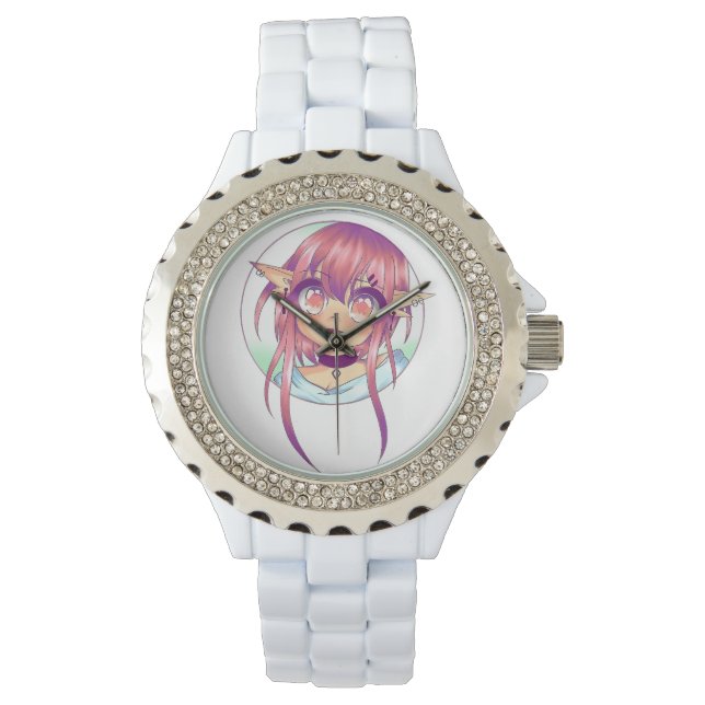 Benutzerdefinierte Chandora Star Anime Elf Frau's Armbanduhr (Vorderseite)