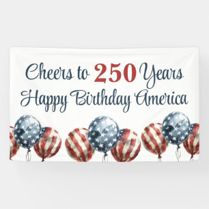 Benutzerdefinierte Cheers auf 250 Jahre 4. Juli Banner