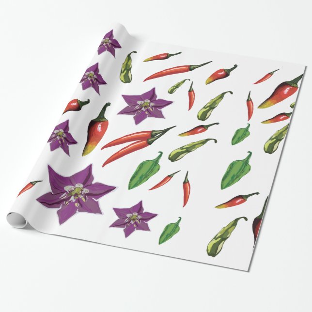 Benutzerdefinierte Chili-Paprikaschoten Geschenkpapier (Ungerollt)