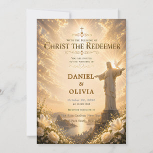 Benutzerdefinierte christliche Hochzeit Christus d Einladung