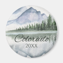 Benutzerdefinierte Colorado-Aquarell-Bergsee-Bäume