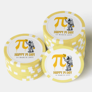 Benutzerdefinierte coole Astronautenmalerei Pi-Sym Pokerchips