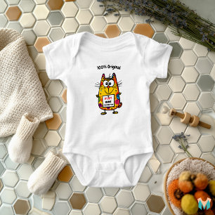 Benutzerdefinierte Coole Katze mit Namen und Telef Baby Strampler