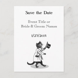 Benutzerdefinierte Coole Katze Save the Date Postk Ankündigungspostkarte
