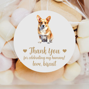 Benutzerdefinierte Corgi Hund Hochzeit Geschenk Au Runder Aufkleber
