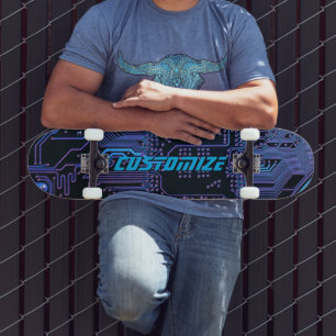 Benutzerdefinierte Cyber Blue PCB Leiterplatte Tec Skateboard