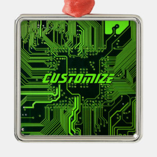 Benutzerdefinierte Cyber-Grün-PCB-Leiterplatte Tec Ornament Aus Metall