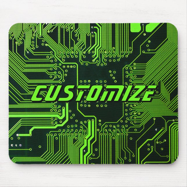 Benutzerdefinierte Cyber-Grün-PCB-Schaltplatte Tec Mousepad (Vorne)