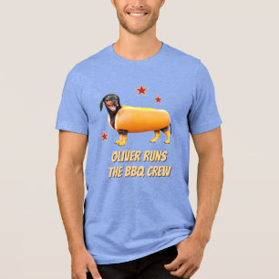 Benutzerdefinierte Dachshund BBQ Crew Lustiger Wie Tri-Blend Shirt