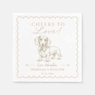 Benutzerdefinierte Dachshund-Hochzeit Personalisie Serviette