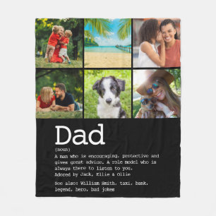 Benutzerdefinierte Dad-Definition Foto-Collage Sch Fleecedecke