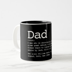 Benutzerdefinierte Dad-Definition Schwarz und Weiß Zweifarbige Tasse
