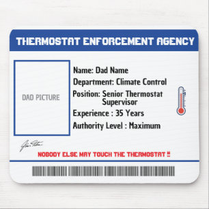 Benutzerdefinierte Dad-Thermostat-Behörde-Mauspad Mousepad