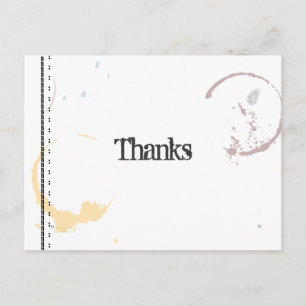 Benutzerdefinierte Danke Grunge Kaffeefleck Postka Postkarte