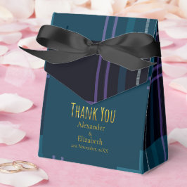 Benutzerdefinierte Dankeschön Blau Schwarz Kariert Geschenkschachtel