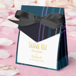 Benutzerdefinierte Dankeschön Blau-Schwarz-Kariert Geschenkschachtel