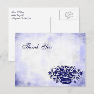 Benutzerdefinierte Dankeschön-Blumen-Faux-Leinwand Postkarte