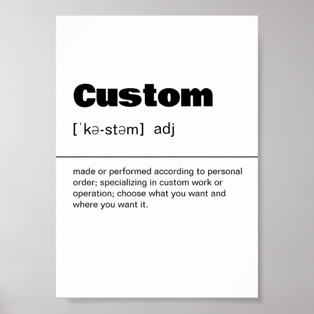 Benutzerdefinierte Definition Print - Personalisie Poster (Vorne)