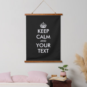 Benutzerdefinierte Dekoration Keep Calm and Carry  Wandteppich Mit Holzrahmen