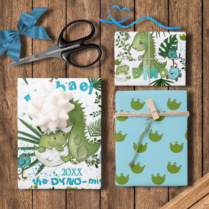Benutzerdefinierte Dino-mite für jeden Anlass Geschenkpapier Set