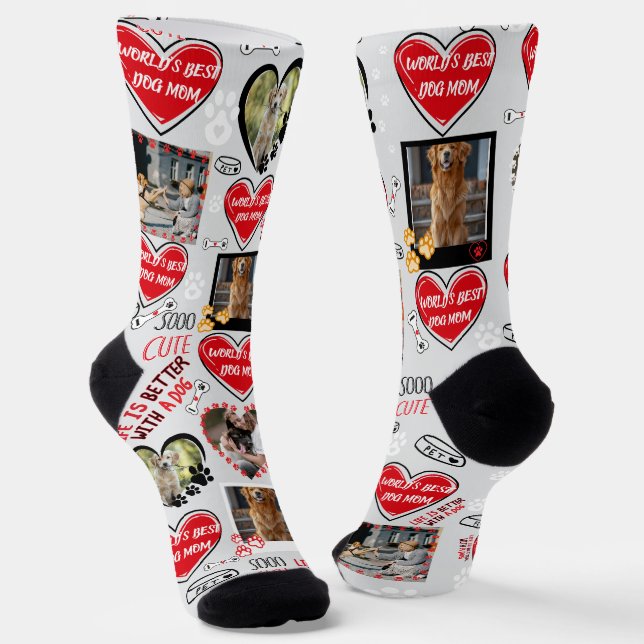 Benutzerdefinierte Dog-Gesichtssocken, Personalisi Socken (Gewinkelt)