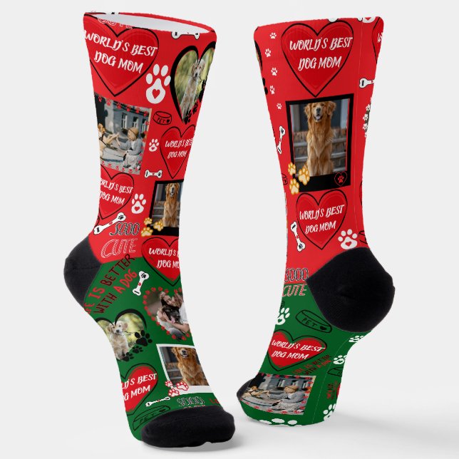 Benutzerdefinierte Dog-Gesichtssocken, Personalisi Socken (Gewinkelt)