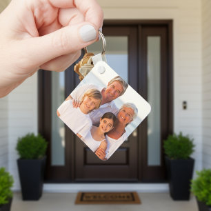 Benutzerdefinierte doppelseitige 2-Foto-Familie Schlüsselanhänger