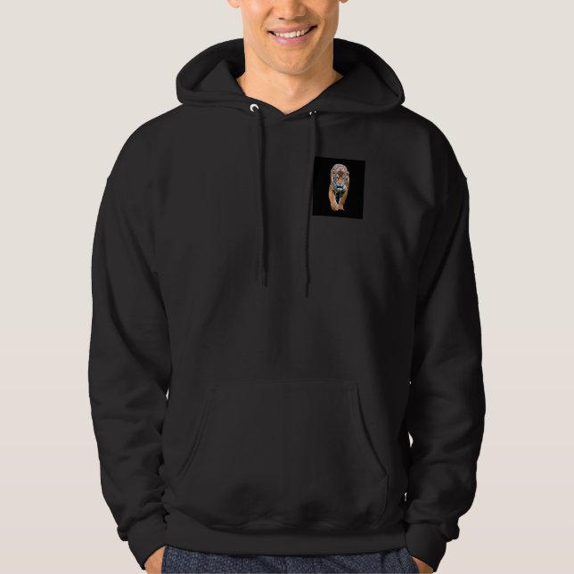 Benutzerdefinierte doppelseitige Walking Tiger Tem Hoodie (Vorderseite)