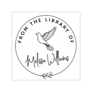Benutzerdefinierte Dove Ex Libris aus dem Biblioth Permastempel