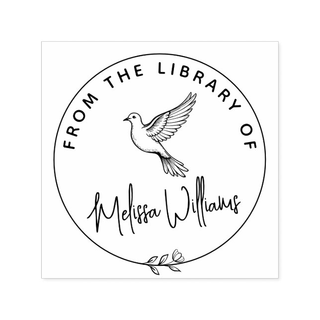 Benutzerdefinierte Dove Ex Libris aus dem Biblioth Permastempel (Design)