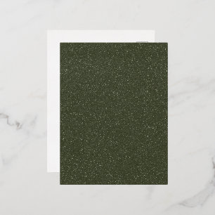 Benutzerdefinierte Dunkle Moos Glitter Folie Einla Einladungspostkarte