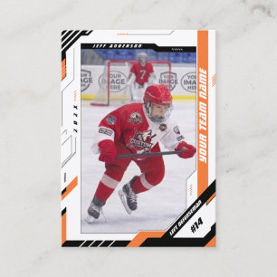 Benutzerdefinierte dynamische orange Eishockey-Spi Telefonnummerkarte