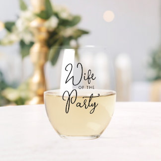 Benutzerdefinierte Ehefrau des Party Black Text Sc Weinglas Ohne Stiel