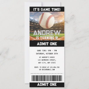 Benutzerdefinierte einfache Baseball-Ticket-Geburt Einladung