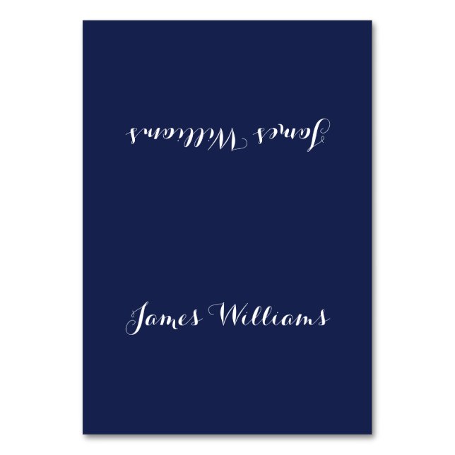 Benutzerdefinierte einfache Navy Blue Place Einste Tischnummer (Vorderseite)