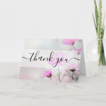 Benutzerdefinierte einfache rosa Blumen Dankeschön
