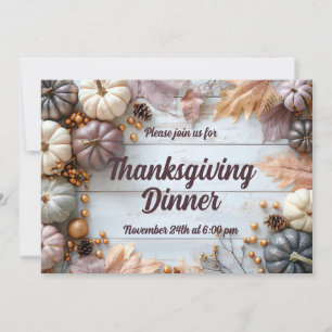 Benutzerdefinierte Einladung zum Thanksgiving-Dinn