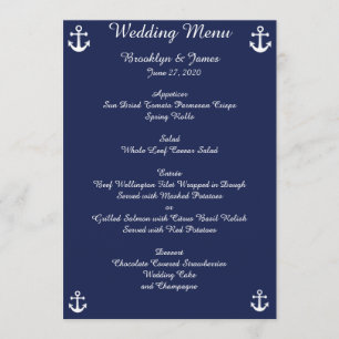 Benutzerdefinierte Einladungen zum Hochzeitsmenü d
