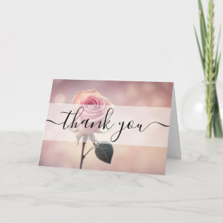 Benutzerdefinierte Einzelne Rosa Rose Dankeschön Dankeskarte