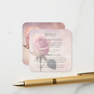 Benutzerdefinierte Einzelne Rosa Rose Details Begleitkarte