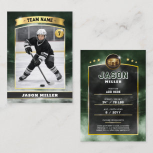 Benutzerdefinierte Eishockey-Sammelkarten, Green G Telefonnummerkarte