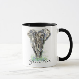 Benutzerdefinierte Elefant- und Aquarelltiersammlu Tasse