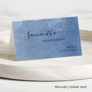 Benutzerdefinierte elegante Dusty Blue Watercolor- Tischnummer