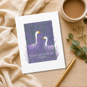 Benutzerdefinierte elegante Gans in einer Lavendel Postkarte