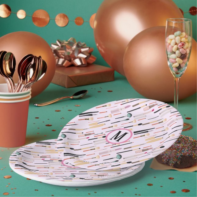 Benutzerdefinierte elegante Glittering Beauty Make Pappteller (Multi)